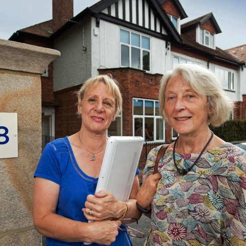 Chris Holland and Beth Rimmer, organisers of Made for Giving, outside 78 High Street in Starbeck, Wellspring’s new home