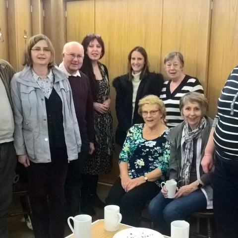 Some of the Harrogate Rethink Group members meeting on World Mental Health Day