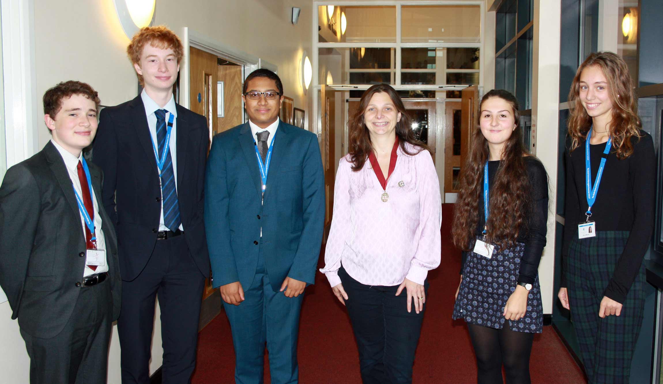 left to right – Year 12 students; Jamie Downs, Adam Merchant, Ash Arthur, Alumnus; Amanda Boag and Year 12 students; Holly Jennings and Ella Holbrook