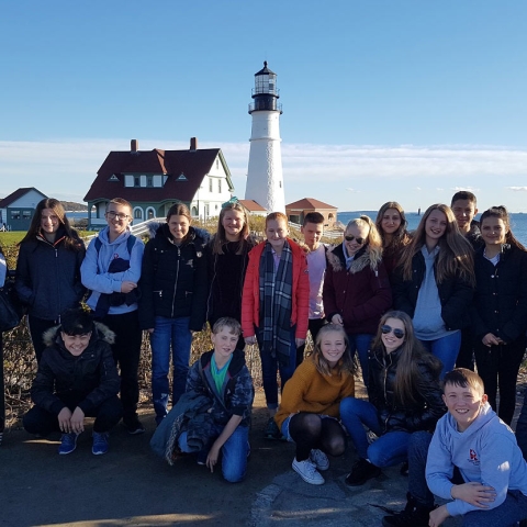 Rossett School students enjoying the American exchange