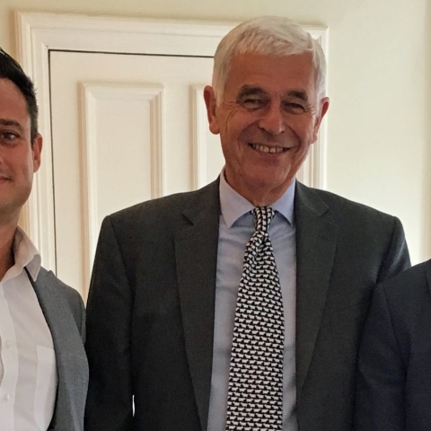 From left to right – Matt Johnson, Development Director at Flaxby Park, architect for the scheme Michael Wildblood MBE, from Wildblood Macdonald Architects, and Planning expert Neil Morton, from Savills