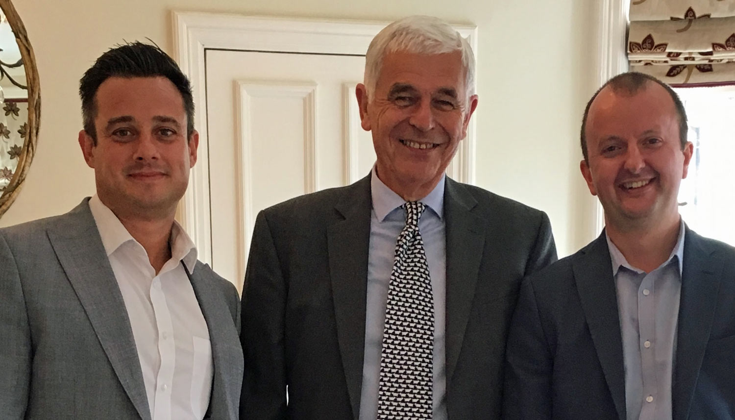 From left to right – Matt Johnson, Development Director at Flaxby Park, architect for the scheme Michael Wildblood MBE, from Wildblood Macdonald Architects, and Planning expert Neil Morton, from Savills