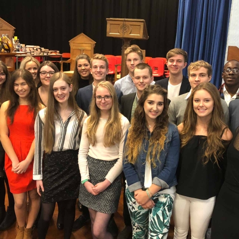 Some of this year’s sixth formers who returned to school to receive prizes