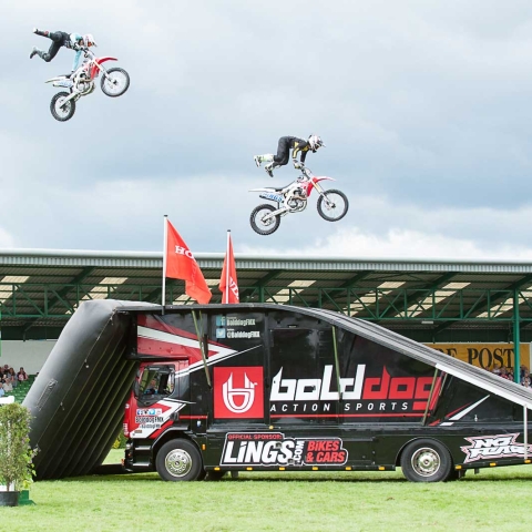 Motorbike stunt riding team The Bolddog Lings will take centre stage at the Great Yorkshire Show in 2019