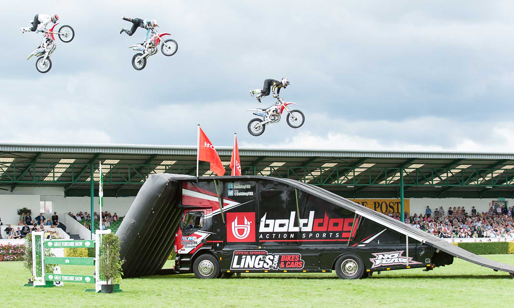 Motorbike stunt riding team The Bolddog Lings will take centre stage at the Great Yorkshire Show in 2019