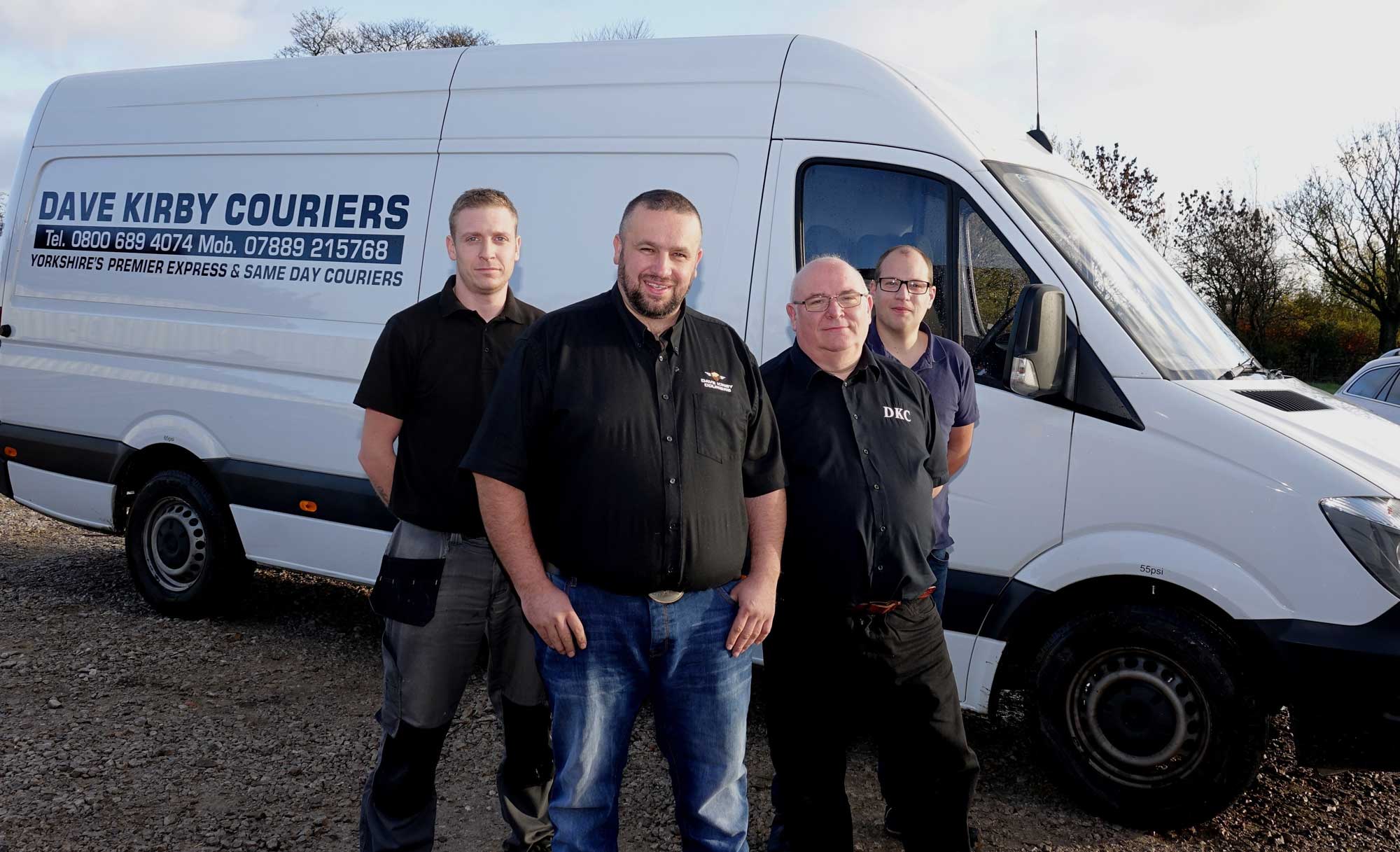 Deliver To You! Dave Kirby (front) and his team at their Bishop Thornton base