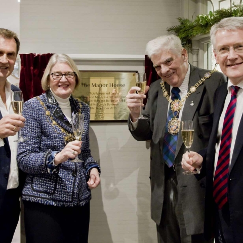 The official opening of The Manor House Harrogate was performed by the Mayor and Mayoress of Harrogate, Councillor Bernard Bateman MBE and Mrs Linda Bateman, on Friday 7 December. The £15m care home on Cornwall Road, part of the Duchy Estate, is the latest to be developed and operated by luxury care group Hadrian Healthcare. Ian Watson, chairman of Hadrian Healthcare is pictured left with the Mayor and Mayoress of Harrogate, and Andrew Jones MP for Harrogate and Knaresborough