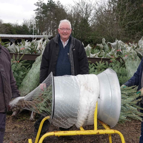 “Treemendous” Effort! Pictured from left are service user Adrian Kitchen, Rob Goodridge, and service user Stephen Green at Ripon Walled Garden