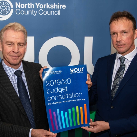 County Council chief executive Richard Flinton, left, and Corporate Director, Strategic Resources Gary Fielding at the launch of the Your Services, Your Say consultation.