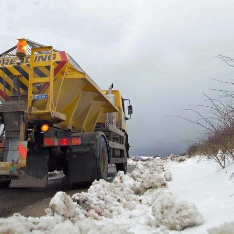 North Yorkshire gritter out and about on the high roads