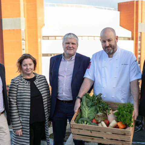 Tom Lloyd, CH&CO Commercial Operations Manager, North; Dawn Milne, CH&CO Head of Project Management Office; Simon Kent, Director of Harrogate Convention Centre; Jim Wealands, Group Food Development Director; Claire Trott, Commercial Manager at Harrogate Convention Centre