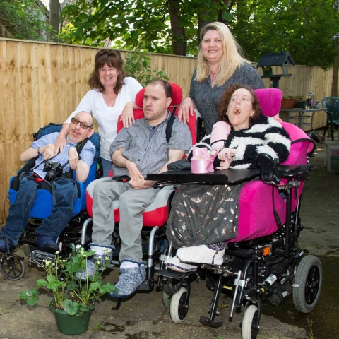 Care staff with people supported at United Response’s Highgate service in Harrogate