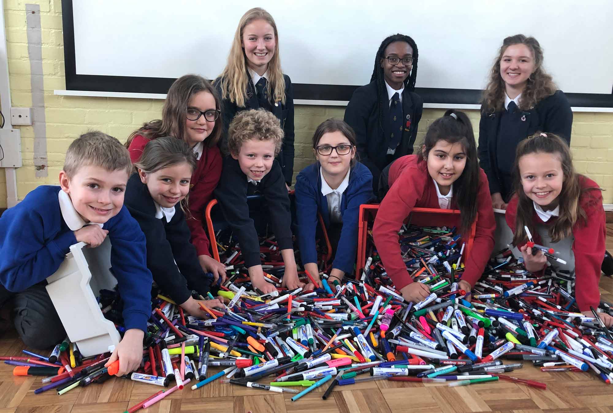 back row (l-r) Georgie Turner, Sola Sowole and Poppy Robinson; front (l-r) Alex Bainbridge, Millie Piggott, Aria Writer, William Parkes, Paige Hooren, Gracie Hudson and Rihanna Morris