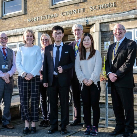Matthew Davies - Primary Mastery Specialist, Kim Mitchell - Primary Mastery Lead for the Yorkshire Ridings Maths Hub, Emily Crankshaw - Primary Mastery Specialist, Lu Yong - Shanghai teacher, Colin Prestwich – Maths Hub Lead, Chen Jiajun - Shanghai teacher and Jim Lidgley, Headteacher at Northstead Community Primary School