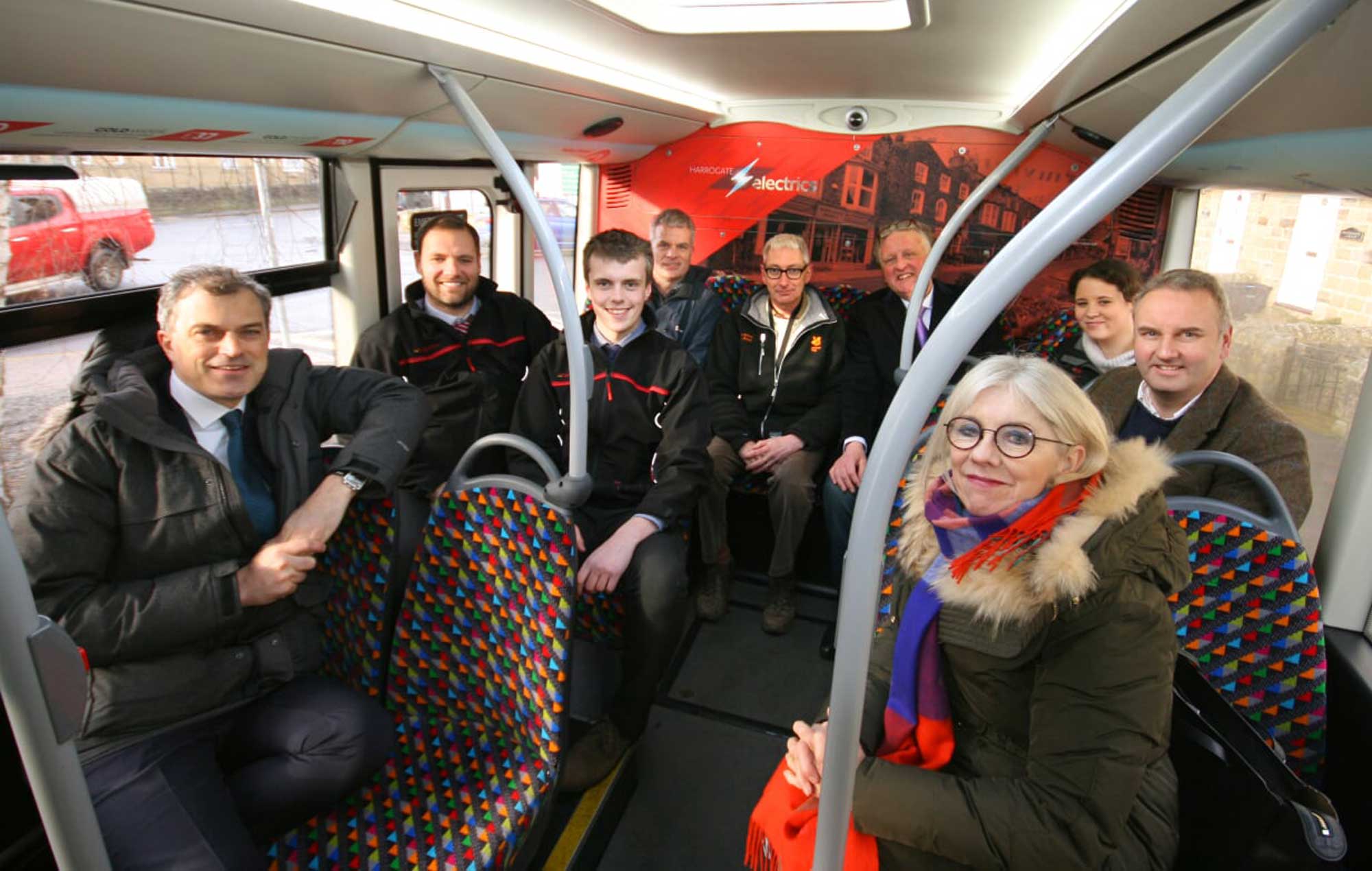L-R: Julian Smith MP, Alan French (Harrogate Bus Company), Andy Turnbull (Harrogate Bus Company), Paul Chattwood (Dales & Bowland Bus Company), Roy Phillips (National Trust), Keith Tordoff MBE (Nidderdale Chamber of Trade), Helen McDermott (National Trust), Tim Ledbetter (Nidderdale Chamber of Trade), Frances Atkins (Yorke Arms)