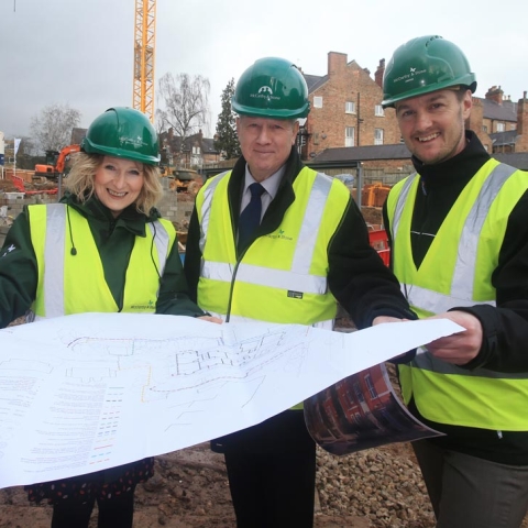 Laura Wigglesworth (Senior Marketing Executive at McCarthy and Stone), Councillor Michael Chambers and David Meachem (Area Sales Manager at McCarthy And Stone)