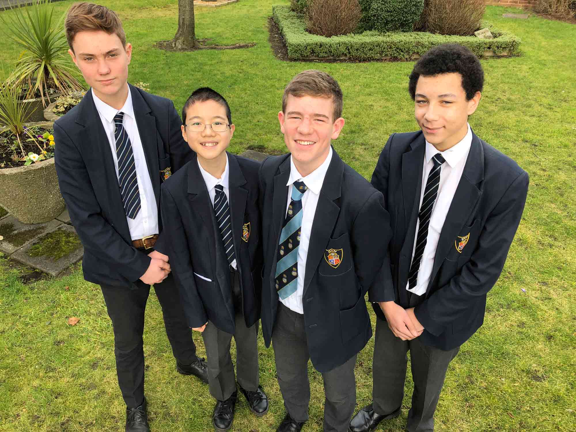   Investing in their futures: (l-r) Archie, Jie, Bertie and Tristan 