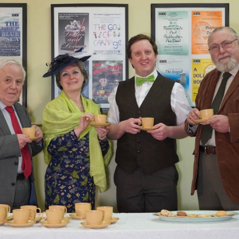 At a rehearsal for Gosforth’s Fete are, from left, Cllr Jim Clark, Alex Bird as Cllr Emma Pearce, Stuart Hutchinson as Gosforth and Cllr Geoff Webber