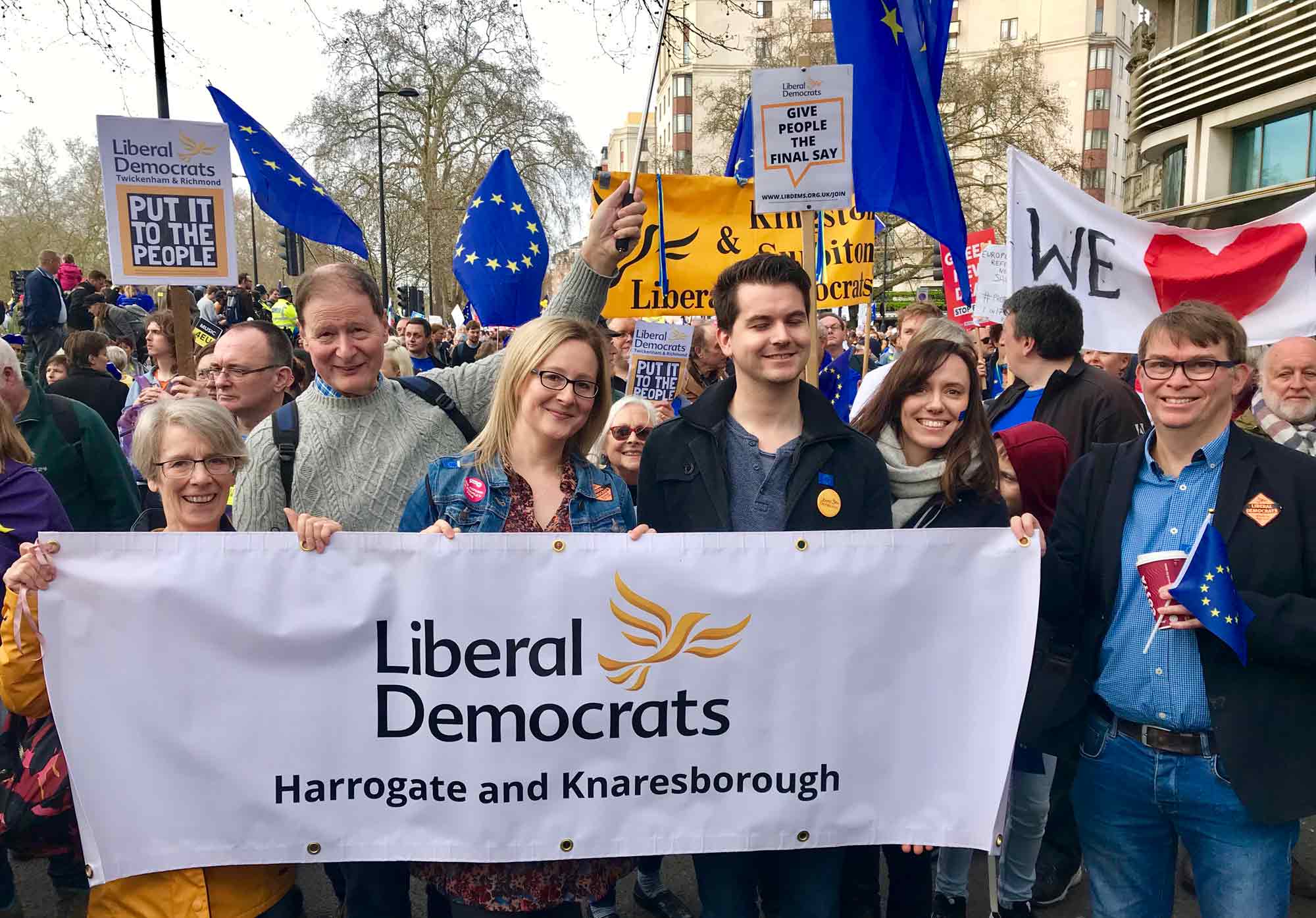 Harrogate and Knaresborough Libdems join "put it to the people" demonstration