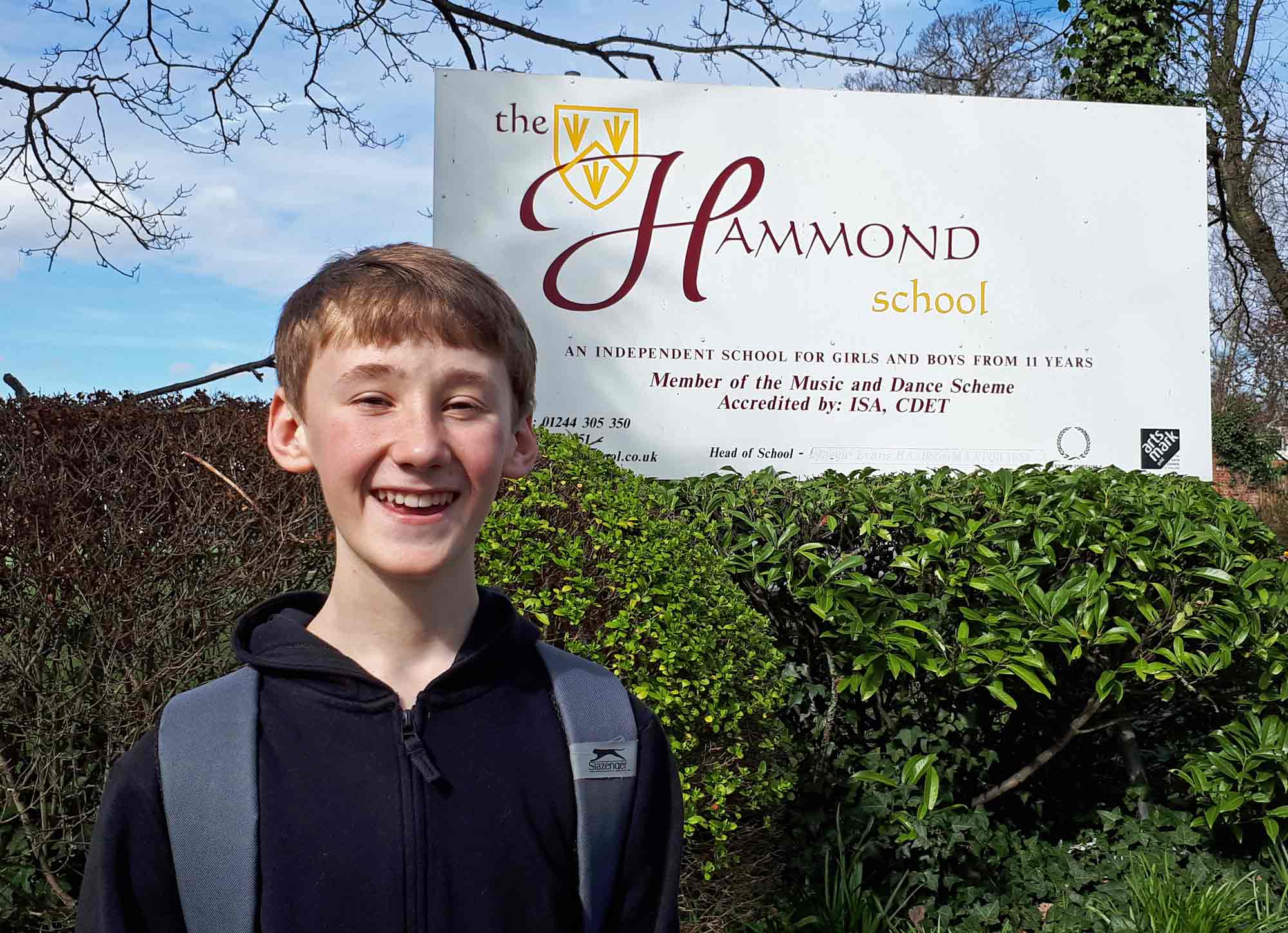 reddie Button, from Starbeck in Harrogate, has gained a much sought-after funded place at The Hammond School in Chester