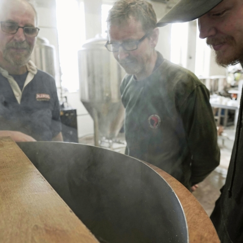 Stewart Goddard, Brewing Team Leader at Roosters, Craig Witty, Brewer at Daleside and Matt Forunte from Cold Bath Brewing