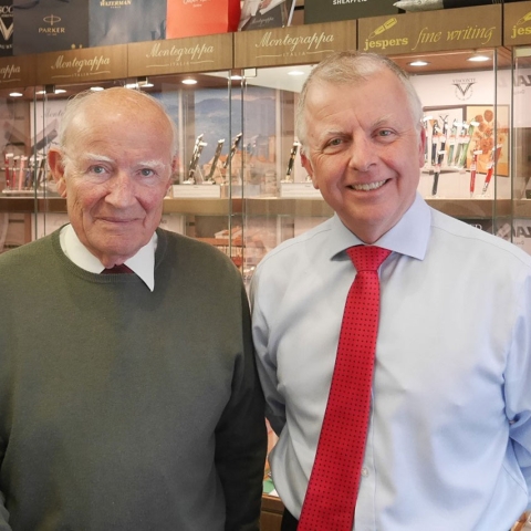 Peter Jesper, right, and his father Charles outside Jespers of Harrogate