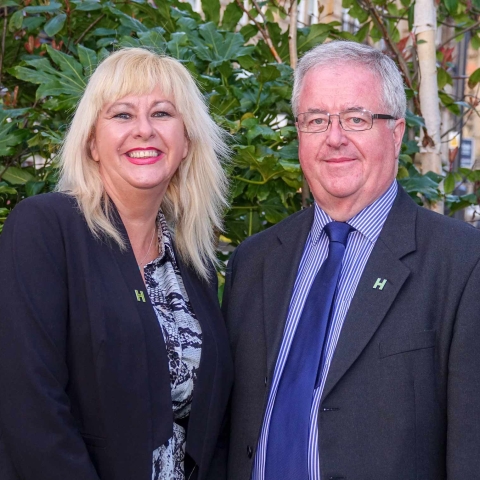 Elizabeth Murphy, the new Harrogate BID manager with John Fox, chair of Harrogate BID