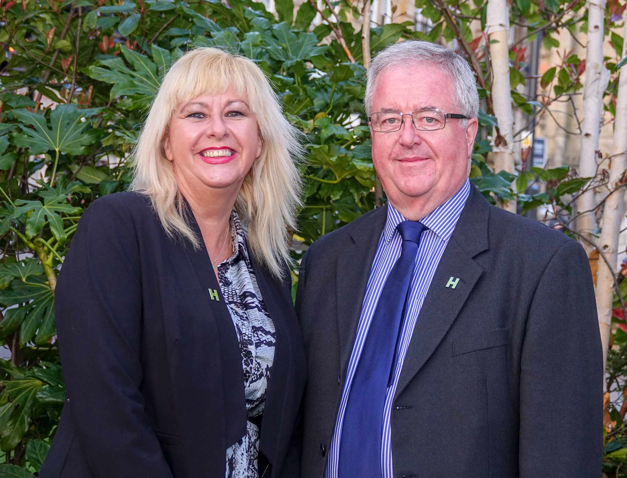 Elizabeth Murphy, the new Harrogate BID manager with John Fox, chair of Harrogate BID