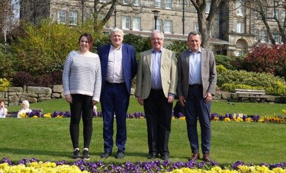 Welcome To Harrogate! Pictured from left are Welcome to Yorkshire marketing campaigns manager, Danielle Ramsey, Harrogate BID vice-chairman Simon Kent, Harrogate BID chairman John Fox, and Welcome to Yorkshire area director for North Yorkshire, David Shields