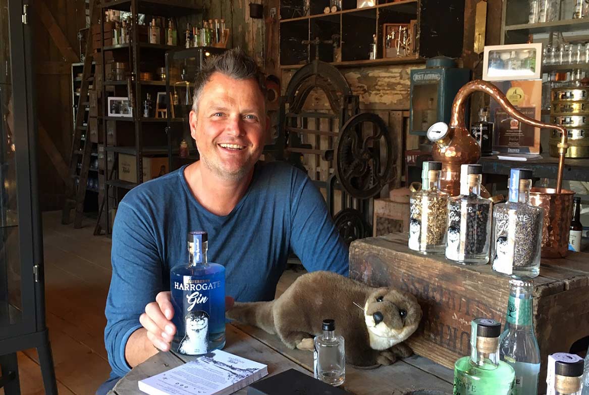 Co-founder Steven Green at the new distillery shop on Main Street, Ripley, North Yorkshire