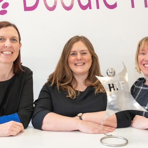 Marie Davies, Doodle; Lizzie Brewster, Harrogate International Festivals and Nancy Prest, Doodle