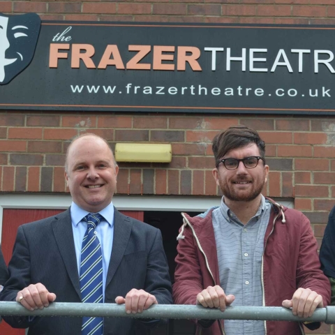 Barry Blake, feva musical director, Nick Alcock from Dacres, Rufus Beckett, feva director & Henshaws liaison, and Paul Jahoda, restaurants, food and drink, and other events