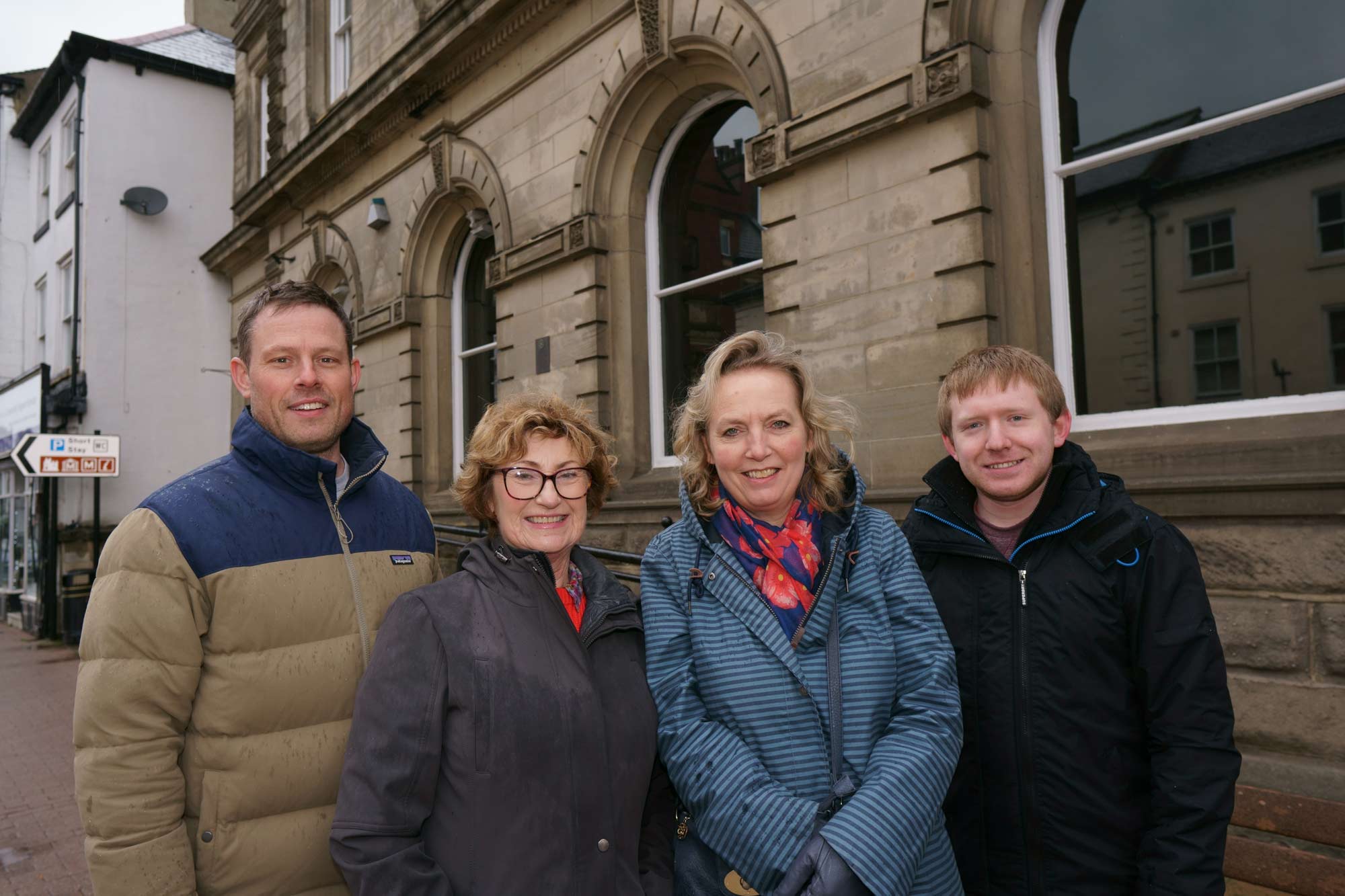 Tim Sutherland, Liz Baxandall, Cathy Allday and Cllr Ed Darling - outside Claro Chambers in Knaresborough