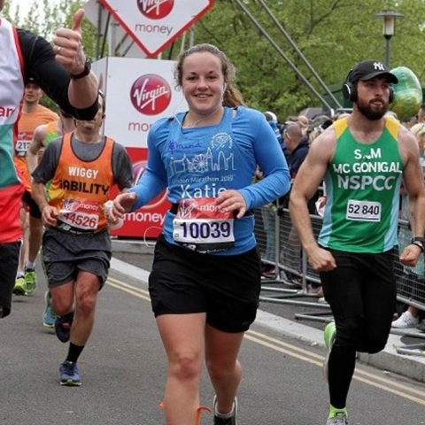 Rossett School student Katie Ridley takes part as the youngest female runner in this year’s London Marathon