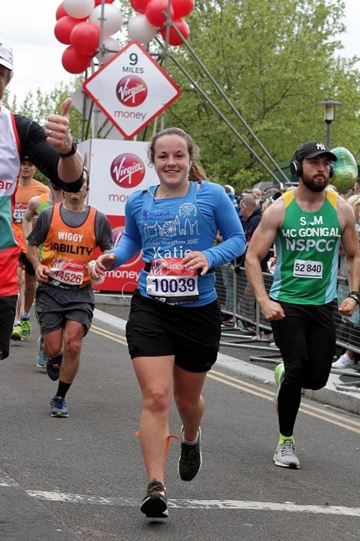 Rossett School student Katie Ridley takes part as the youngest female runner in this year’s London Marathon