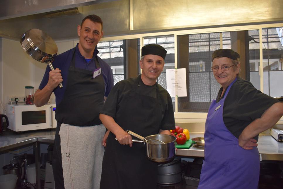 catering team members: Lee Folk, Salvatore Pinna and Val