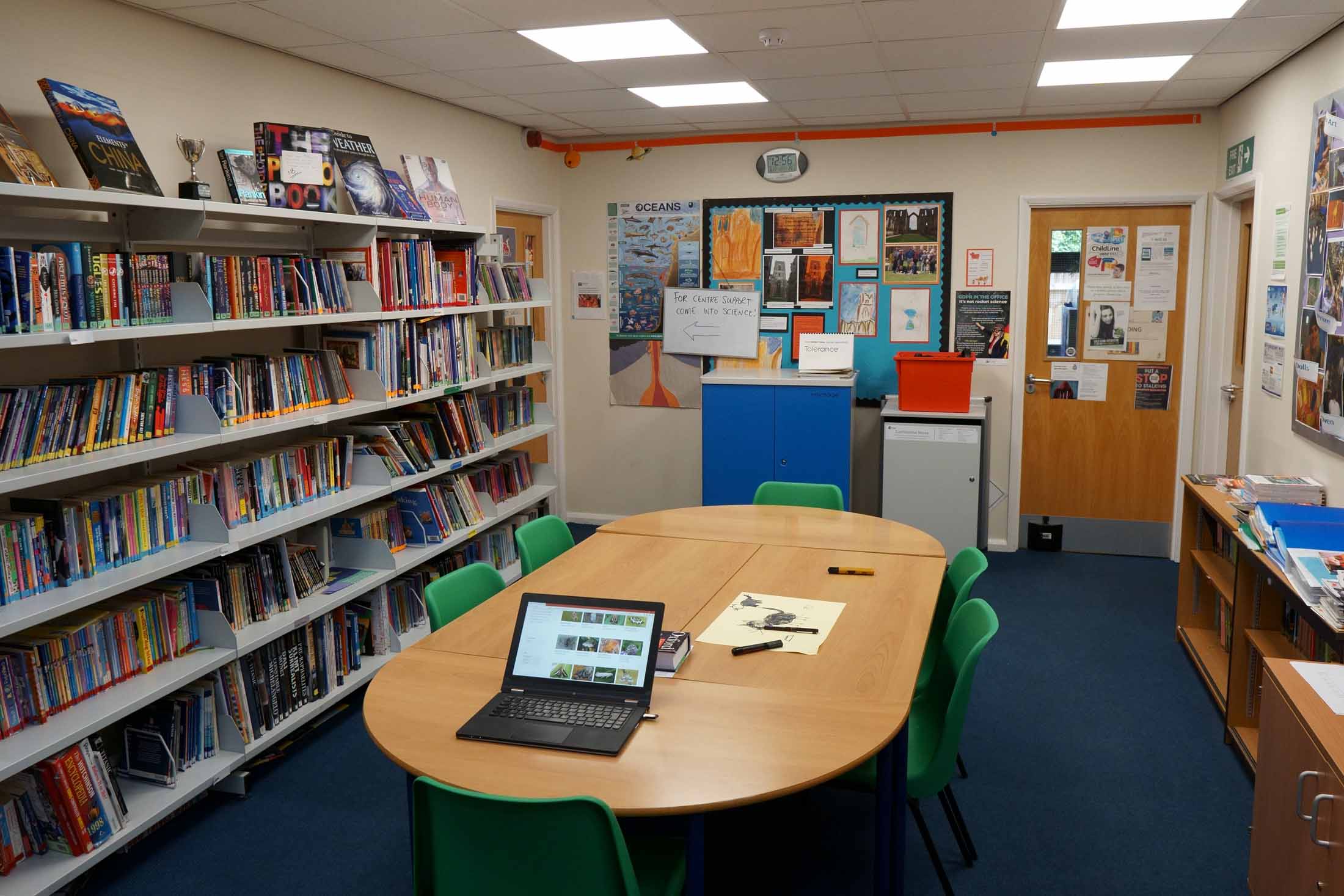 The library area of the Grove Academy in Harrogate