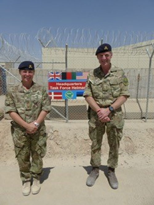 Captain Louise James (left) on Operation Herrick in Helmand province, Afghanistan