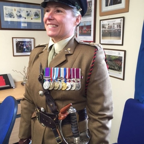 Caption Louise James in service dress