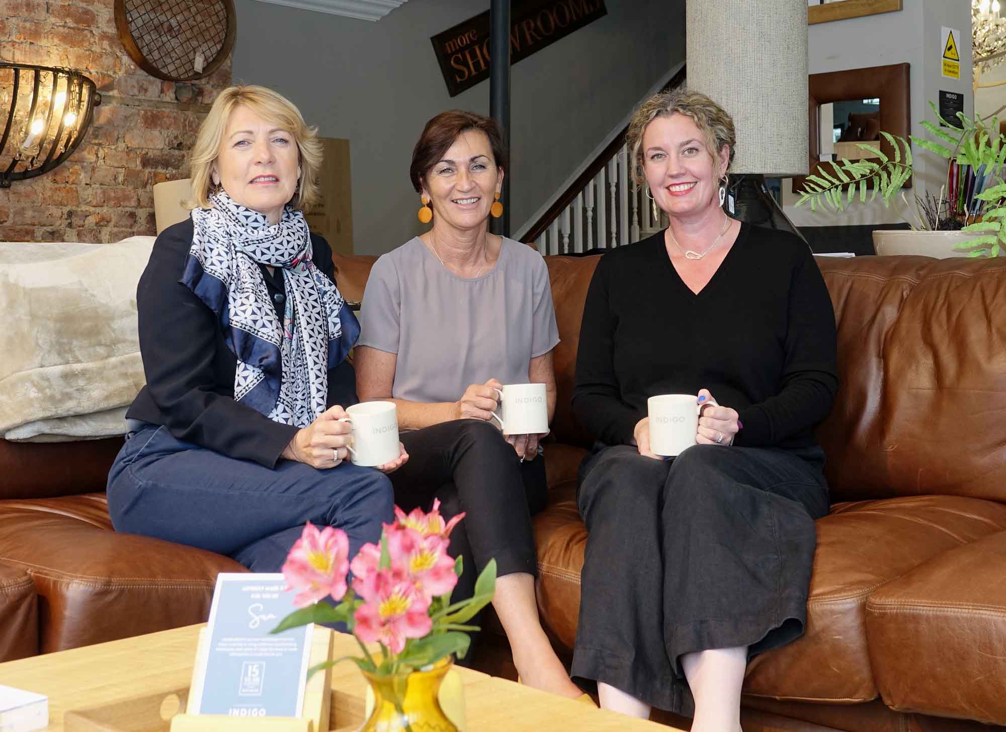Welcome to the Club! Pictured from left are Christine Armstrong, Harrogate BID; Tracy Eckart, Indigo Furniture; and Lis Robinson, Harrogate BID