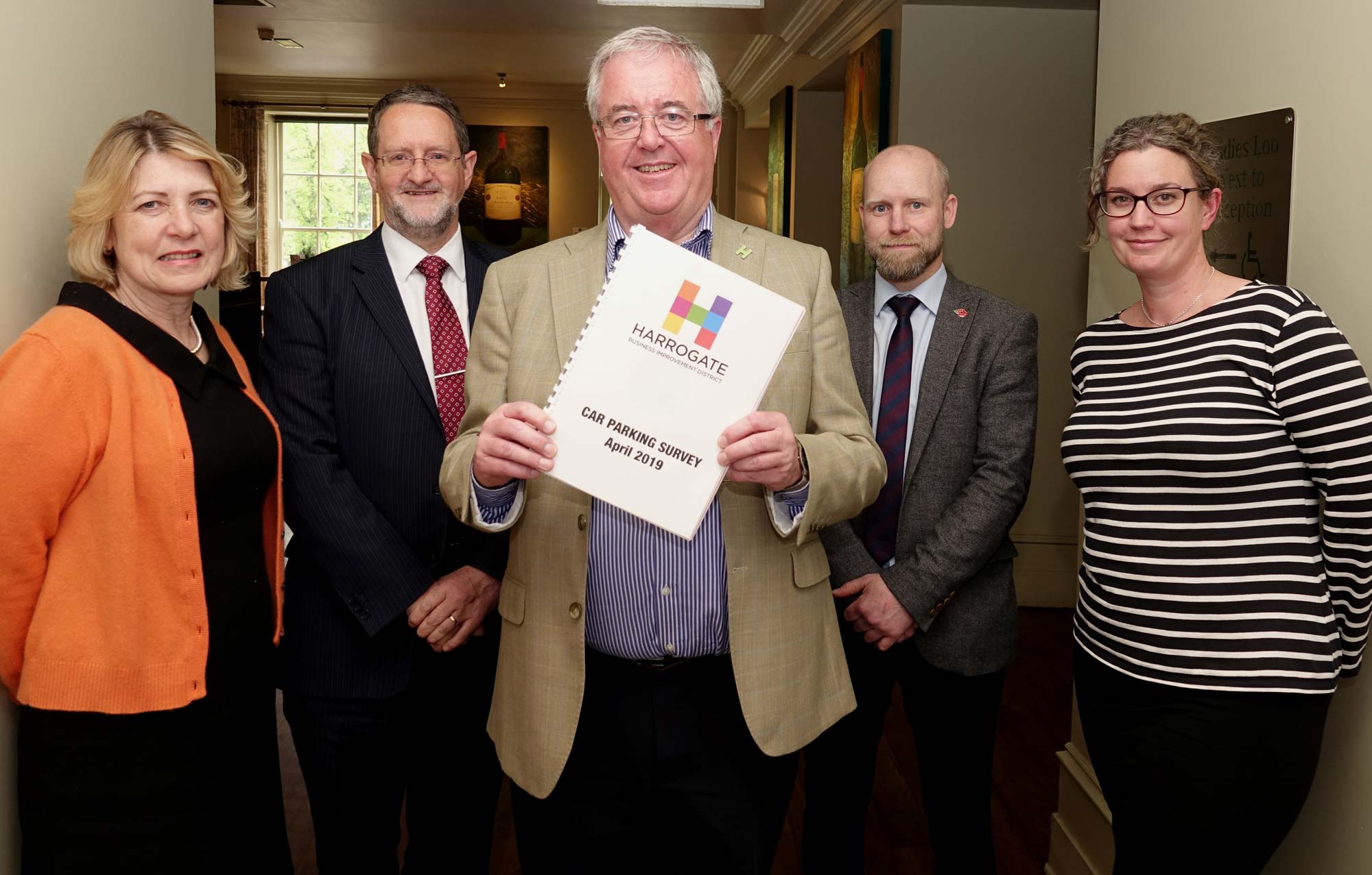 Christine Armstrong, Harrogate BID; David Bowe, North Yorkshire County Council’s director of Business and Environmental Services; John Fox, Harrogate BID chairman; David Kirkpatrick, North Yorkshire County Council’s senior engineer in charge of traffic management; and Lis Robinson, Harrogate BID