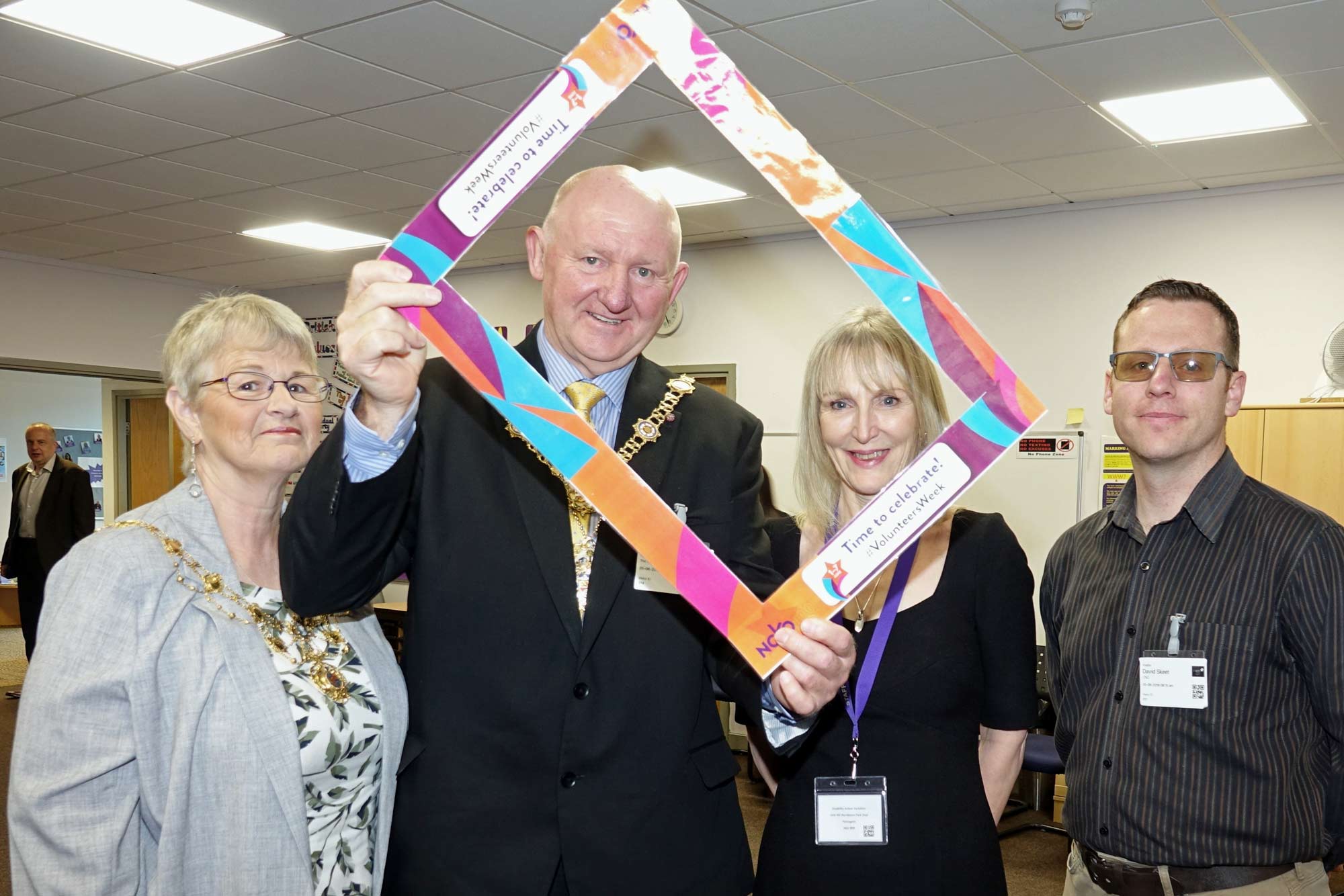 Charity Supporters! Pictured from left are Harrogate Mayoress, April Martin; The Mayor of Harrogate, Coun Stuart Martin;  Disability Action Yorkshire chief executive, Jackie Snape; and David Skeet,  CNG’s community liaison co-ordinator