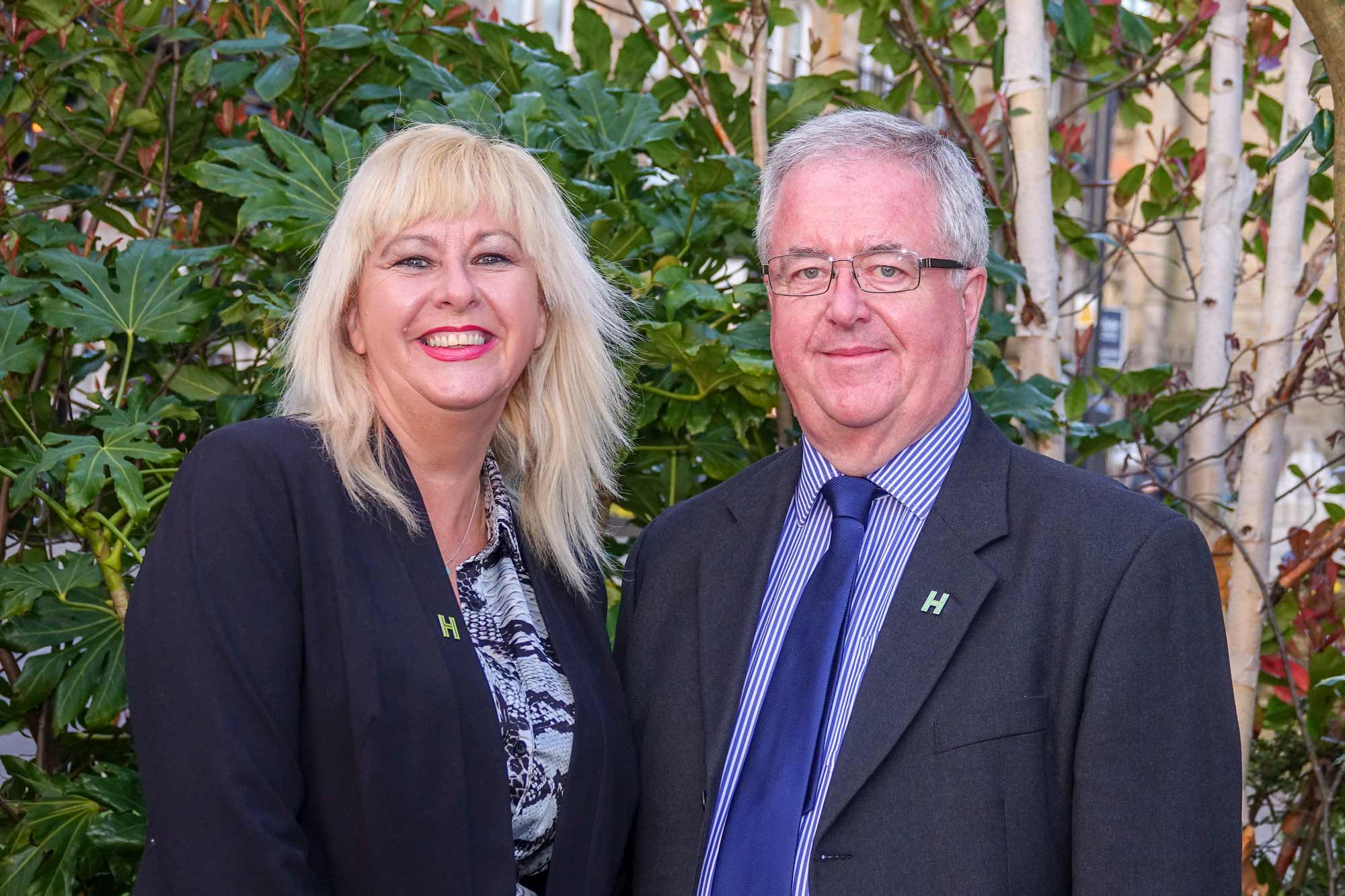 Elizabeth Murphy, the new Harrogate BID manager with John Fox, chair of Harrogate BID