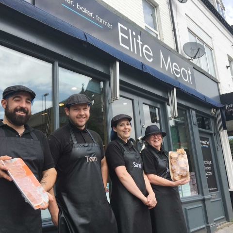 Members of the butchery brigade are pictured outside Elite Meat’s Starbeck premises, voted the Best Family-Run Butchers in the UK, with the shop’s two Great Taste Awards 2-star products