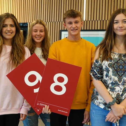 Top Pupils – pictured from left are Juliette Ball, Elizabeth Dobson, Harvey Homer and Darcey Joia