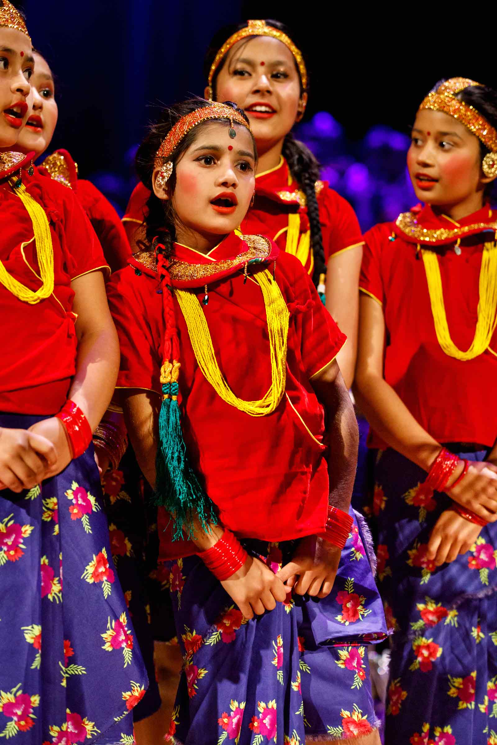 Young Nepalis performing in the Royal Hall in March