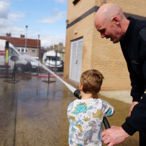 Harrogate Fire Station - chance to use the hose reel