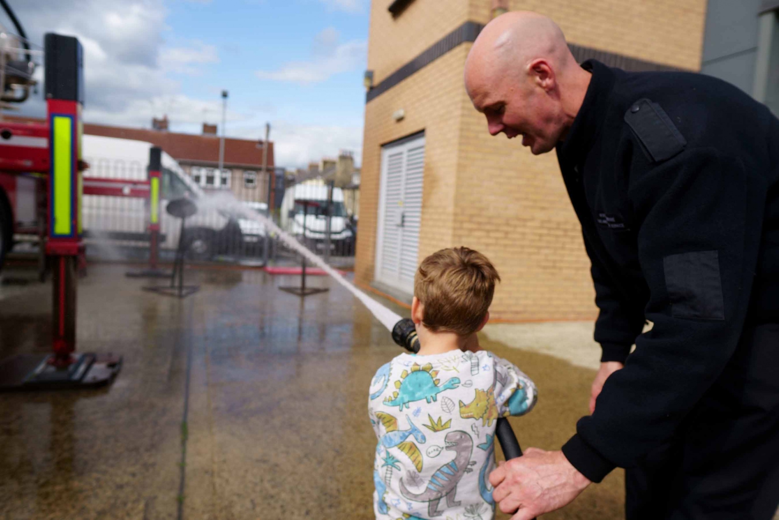 Harrogate Fire Station - chance to use the hose reel