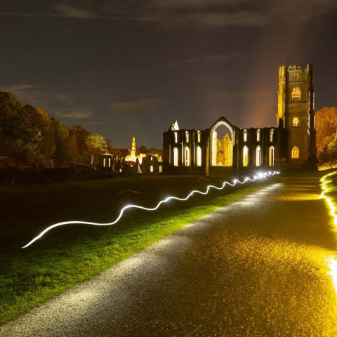 Fountains Abbey by floodlight