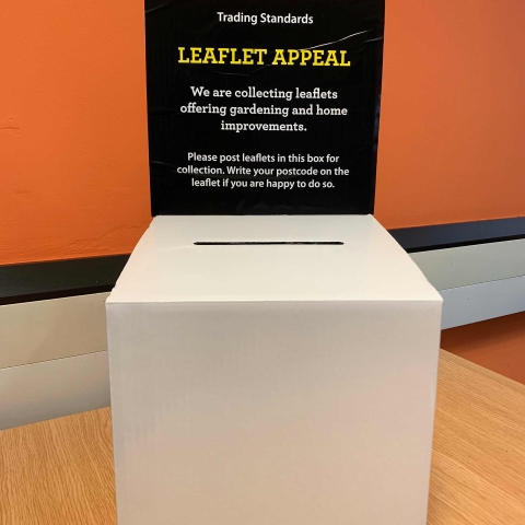 Look out for the leaflet collection boxes at libraries and some supermarkets